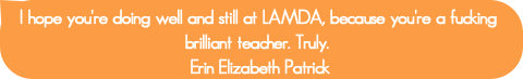 I hope you're doing well and still at LAMDA, becau