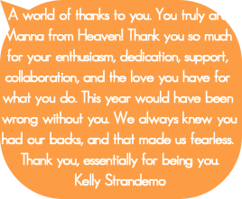 A world of thanks to you. You truly are Manna from