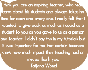 I think you are an inspiring teacher, who really c