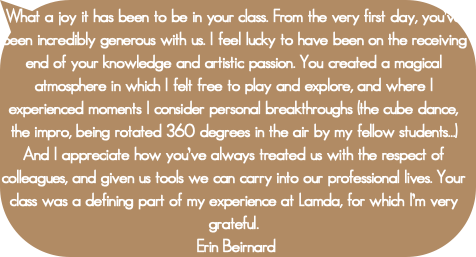 What a joy it has been to be in your class. From t