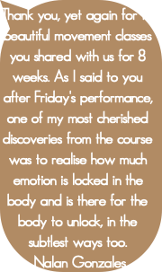 Thank you, yet again for the beautiful movement cl