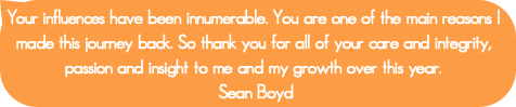 Your influences have been innumerable. You are one